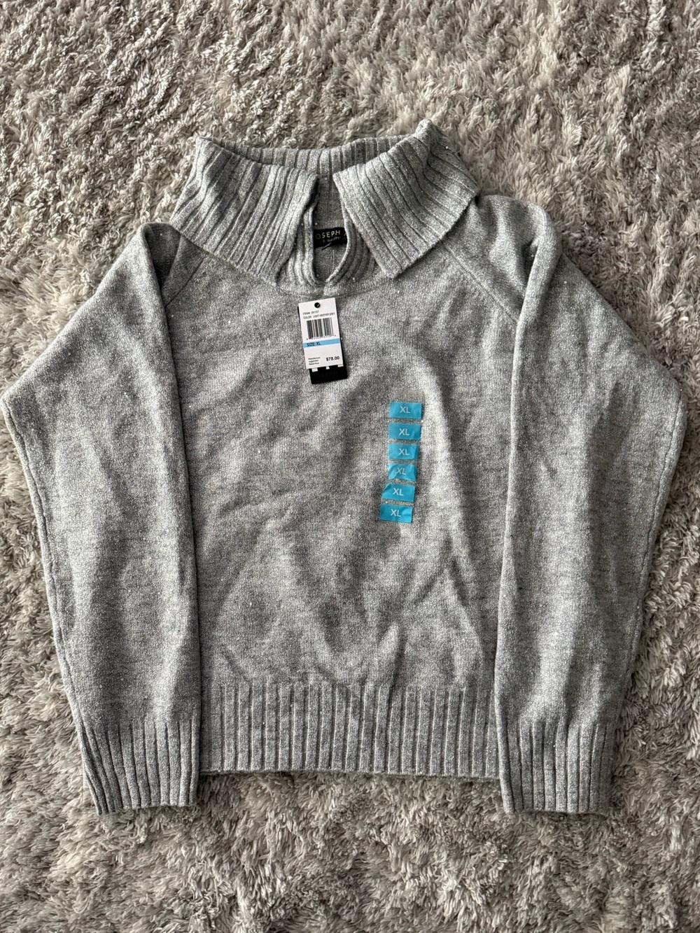 Joseph A. Light Gray Ribbed Sweater